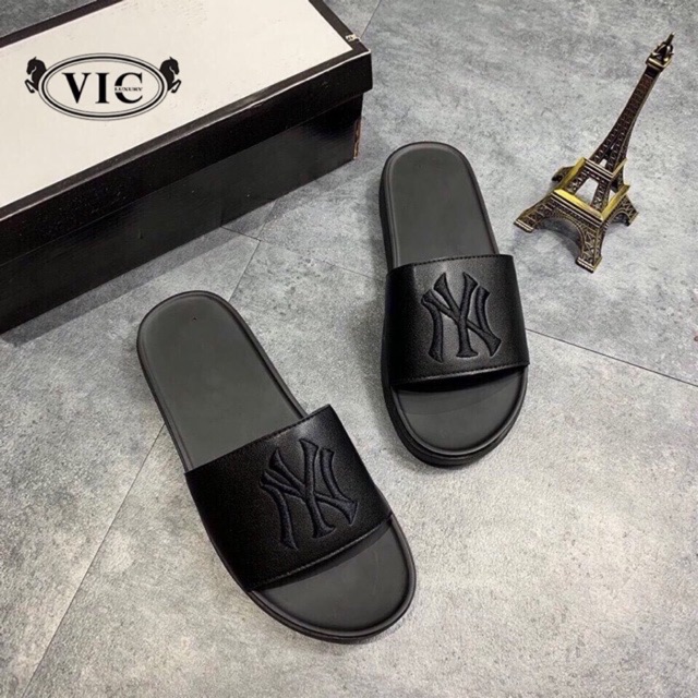 (10 MẪU) Dép nam thời trang mặt da 10 phối màu chữ NY, Đính Kim Sa Vàng, Mác ong thổ cẩm, màu cực sang chảnh