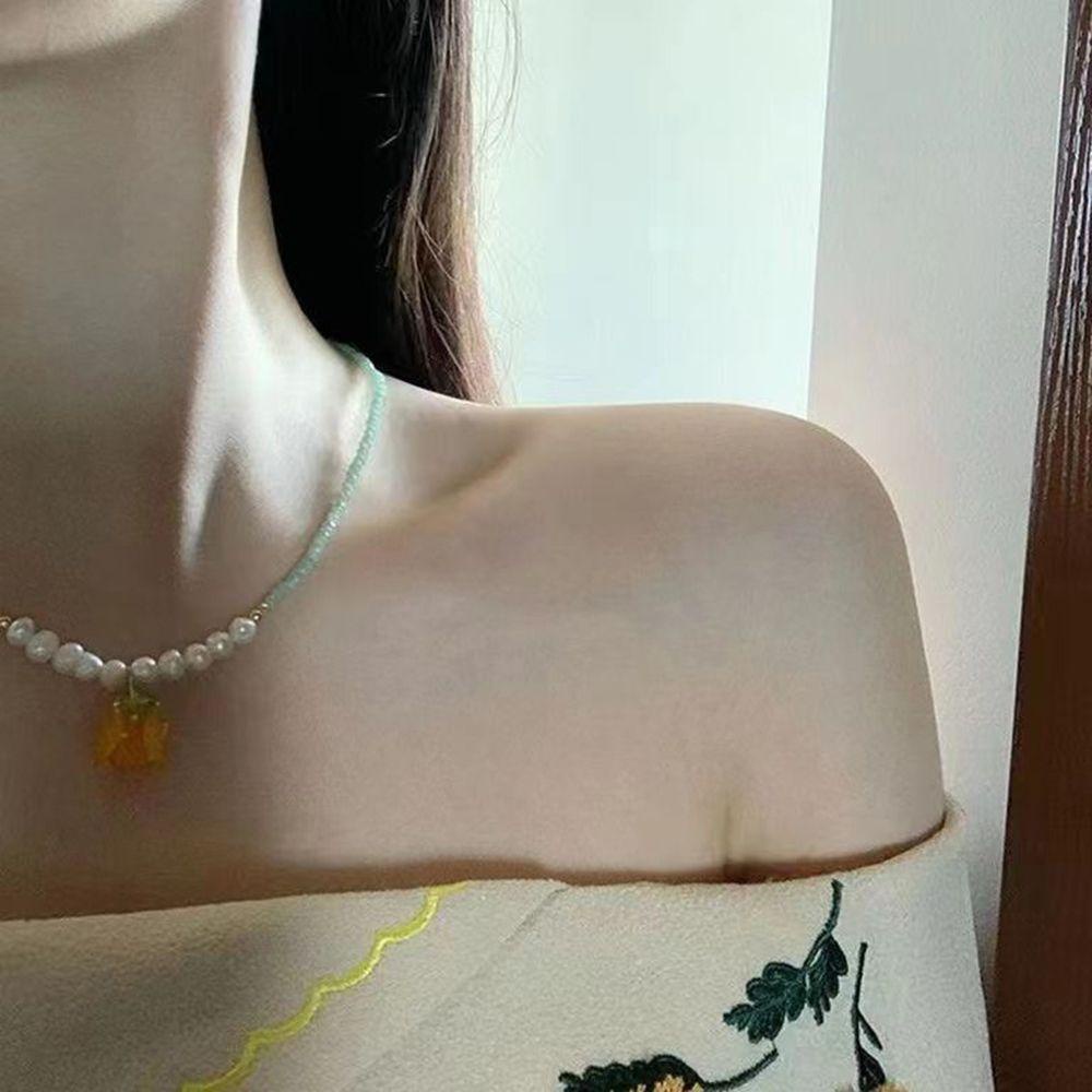 Vòng Cổ Chuỗi Hạt Mặt Hoa Tulip Sáng Tạo Cho Nữ
