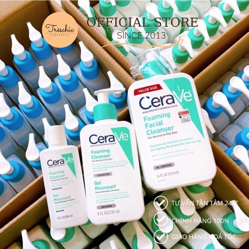 Sữa Rửa Mặt Cerave các loại (có bill & clip mua tại Pháp)