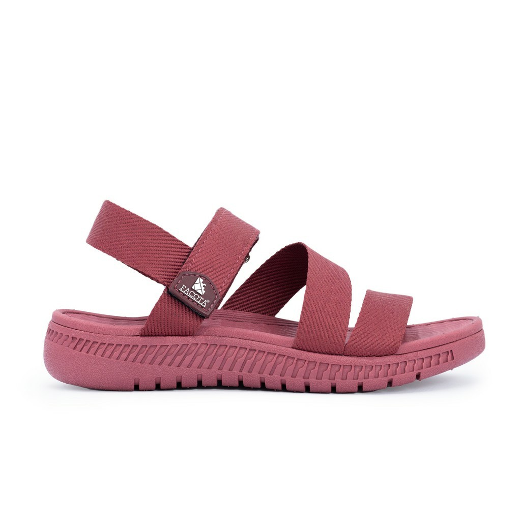 Giày sandal nữ FACOTA hồng mận quai dù, đi học [Freeship]