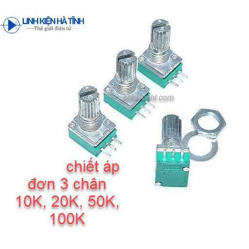 Chiết áp RK097N đơn/đôi 10K / 20K / 50K / 100K chiều dài 15MM