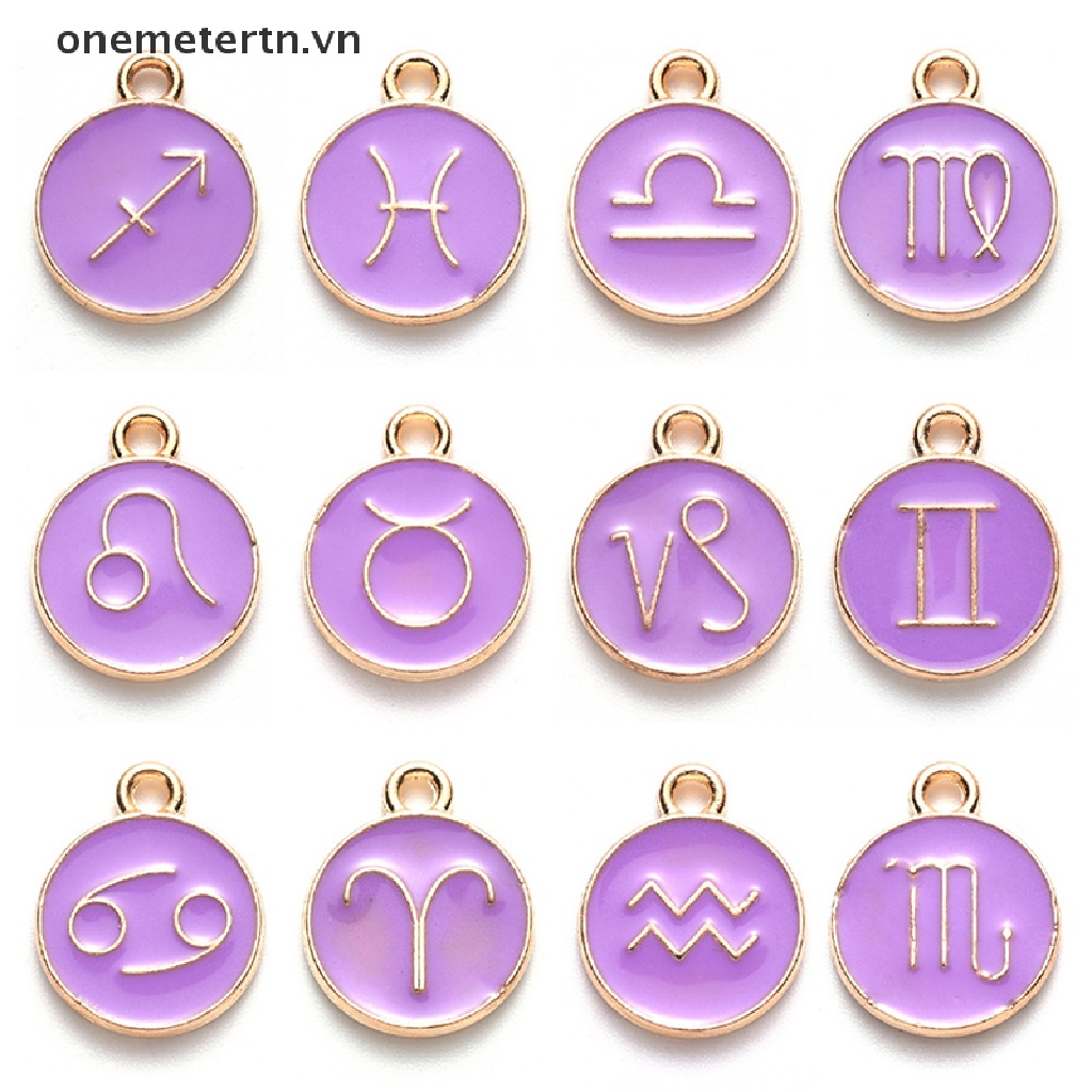 Onemetertn Set 12 Mặt Dây Chuyền Hợp Kim Tráng Men Hình Cung Hoàng Đạo Làm Đồ Trang Sức Thủ Công Diy