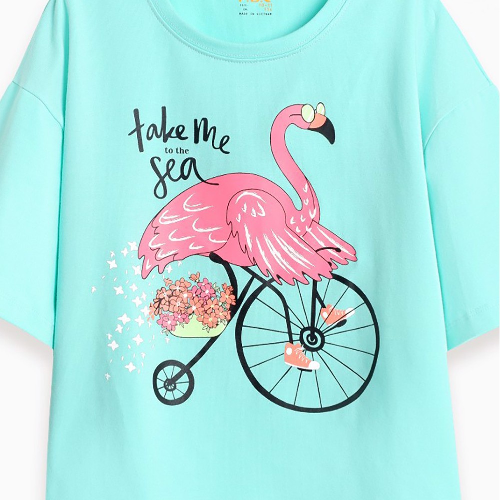 Áo bé gái - Flamingo ride bicycle M.D.K - xinh xắn, năng động