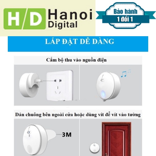 Chuông cửa không dây cao cấp Linptech G2 khả năng chống nước cao không cần dùng pin