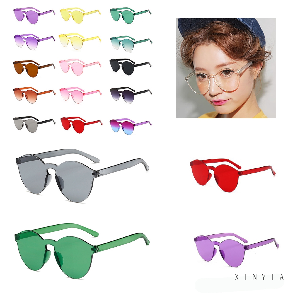 Kính Mát Không Gọng Trong Suốt Thiết Kế Đơn Giản Cho Nữ