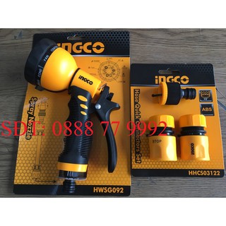 Combo 1 vòi phun xịt nước ingco hwsg092+ bộ 3 đầu nối nhanh máy xịt rửa hhcs03122ingco hhcs03122hwsg092