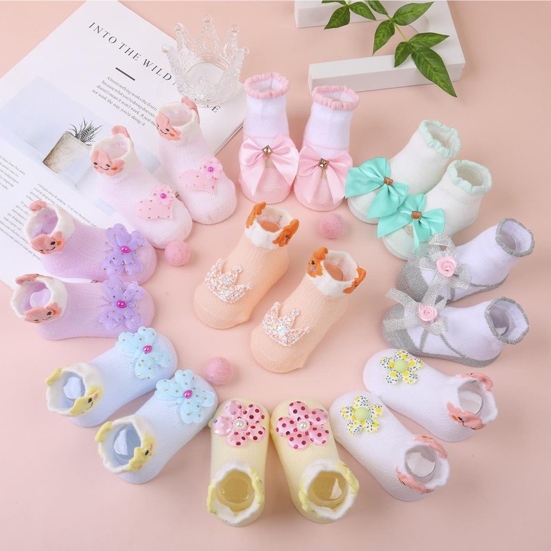 Bé Gái Vớ Dễ Thương Phù Hợp Với 0-24 Tháng Thời Trang Hoa Nơ