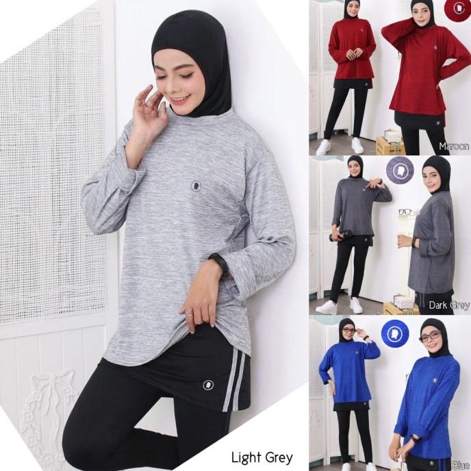 Bộ Trang Phục Thể Thao 3 Món Áo Thun Tay Dài+Chân Váy Legging Thời Trang