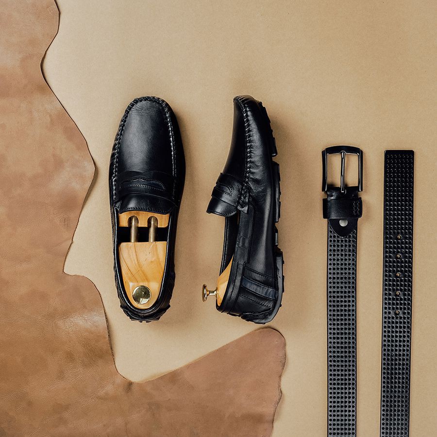 Giày Lười Nam LAFORCE Đế Xẻ Rãnh Chống Trơn GNLA268-BL1-D Tặng Tất Nam Cao Cấp