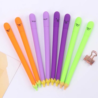 BÚT GEL CÀ TÍM MẶT GẤU KÈM ẢNH THẬT