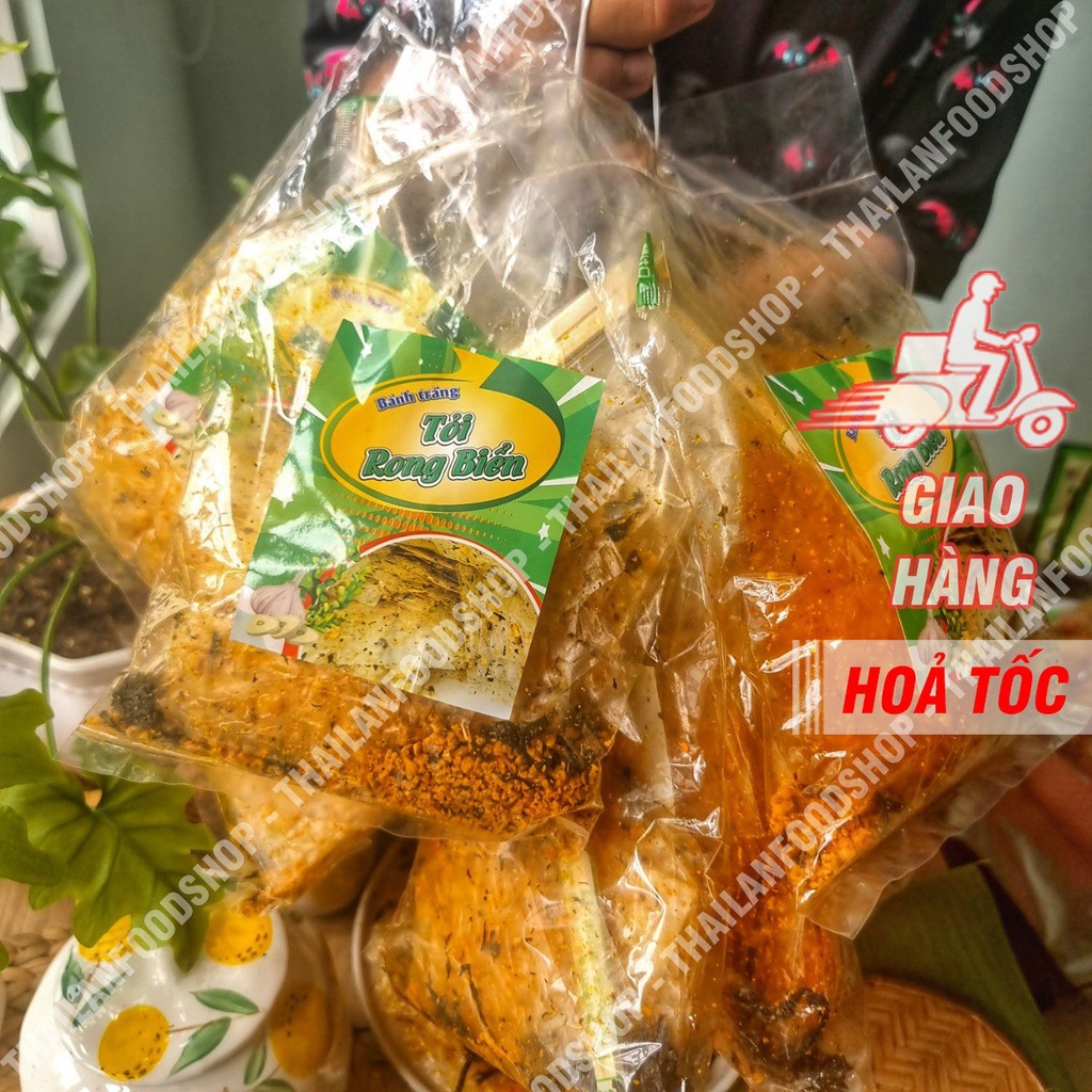 Bánh Tráng Tỏi Rong Biển (Dùng Ăn Chay Được) Xâu 10 Gói