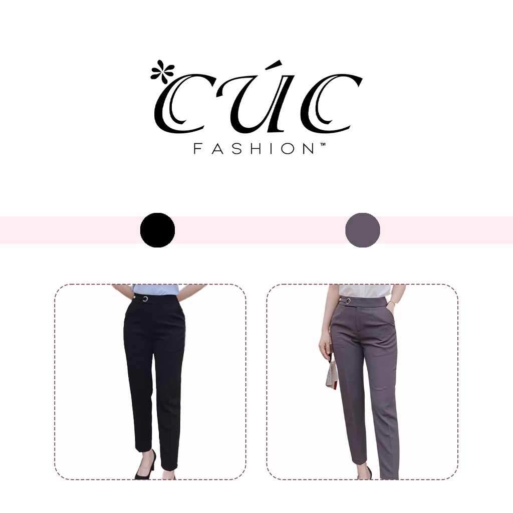 Quần baggy nữ cao cấp công sở đẹp Cúc Fashion Q2 quần bagy móc ore cúc sắt