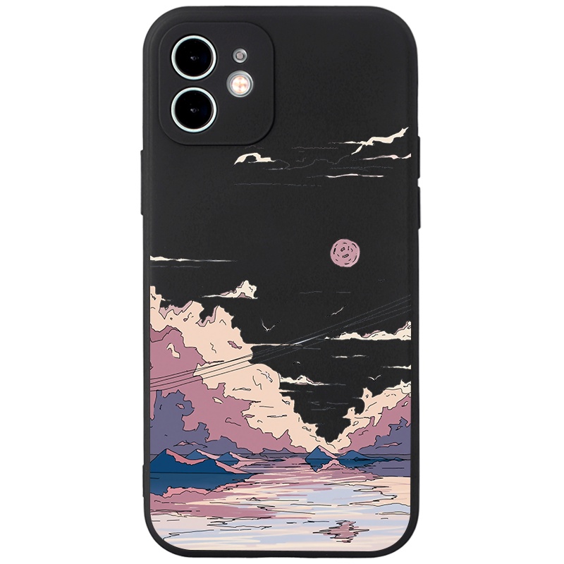 Ốp lưng JURSUE mềm viền vuông hình dễ thương đẹp cho iPhone 13 12 11 Pro Max SE 2020 X XR XS ip 8 7 6 6S Plus kute Y161