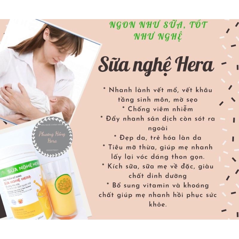 (chính hãng) Sữa nghệ Hera 500gr - lành vết thương - đẹp dạ - tiêu hoá khỏe