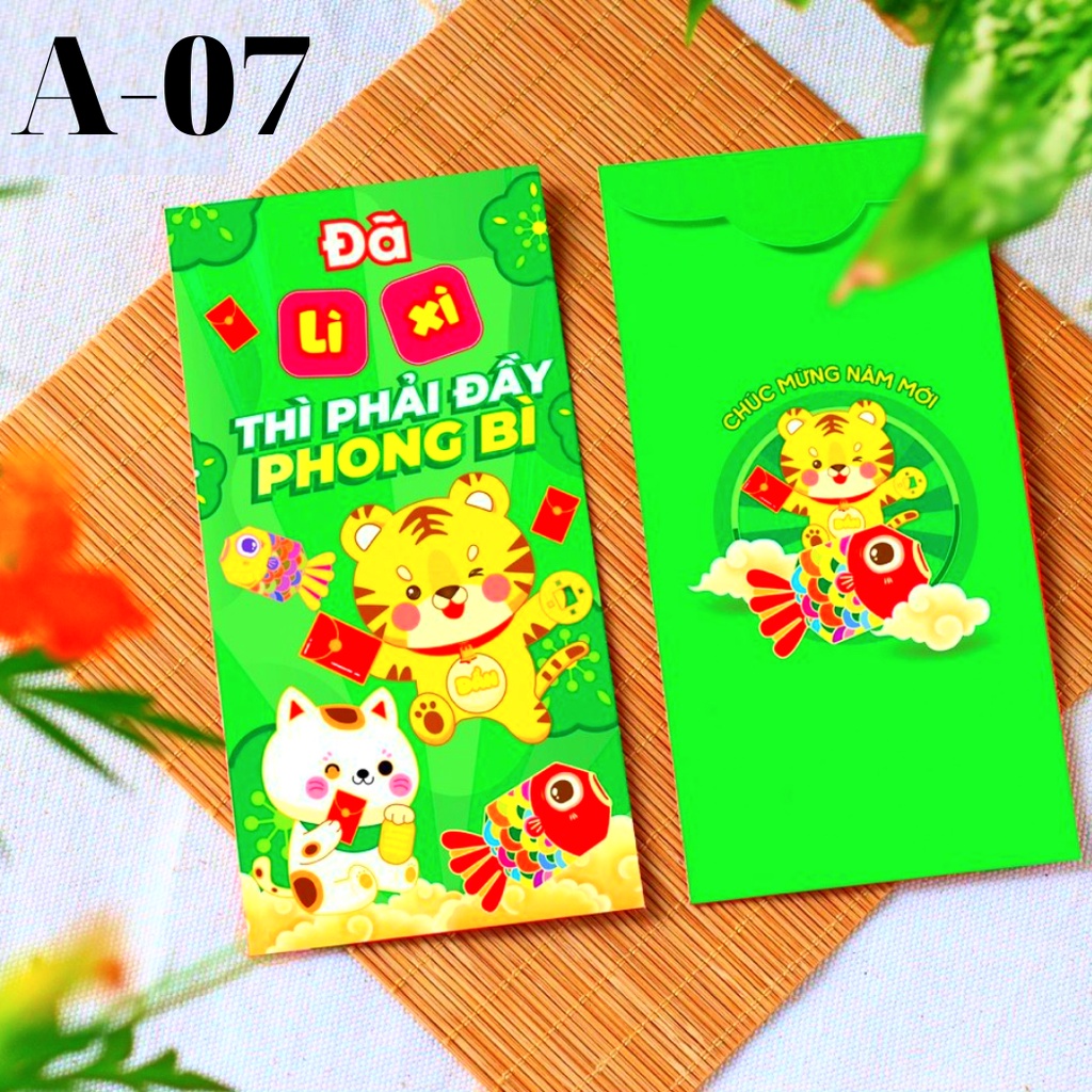 🌝SP MỚI🌝 Bao Lì Xì Đẹp Tết 2022 Hoạt Hình Con Cọp Dễ Thương Thần Tài Tiền Đô-Độc Lạ-Giá Sỉ-Rẻ-Màu Đỏ-Chất Giấy C150-Cứng