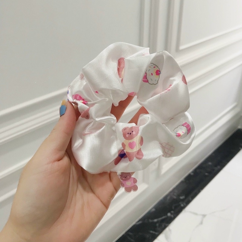 Dây buộc tóc, cột tóc scrunchies hoa quả dễ thương