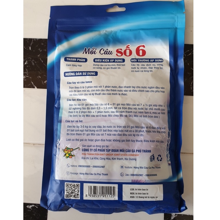 Mồi câu cá Phú Thành số 6 (300g/gói)