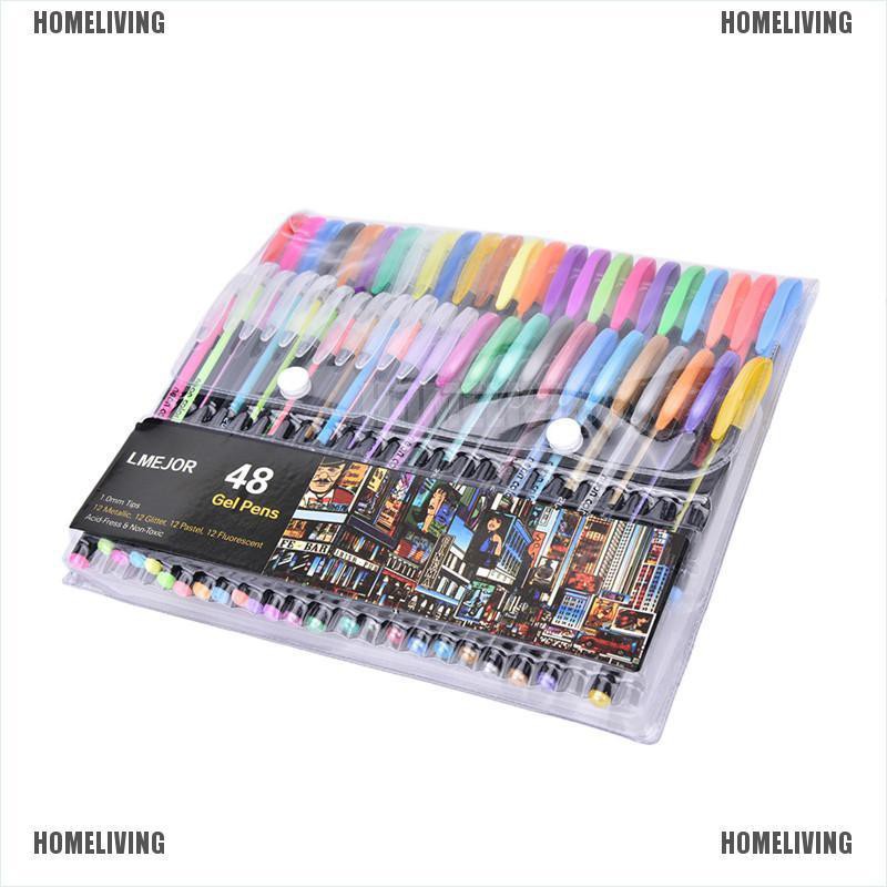 Set 48 Bút Mực Gel Dạ Quang Nhiều Màu Sắc