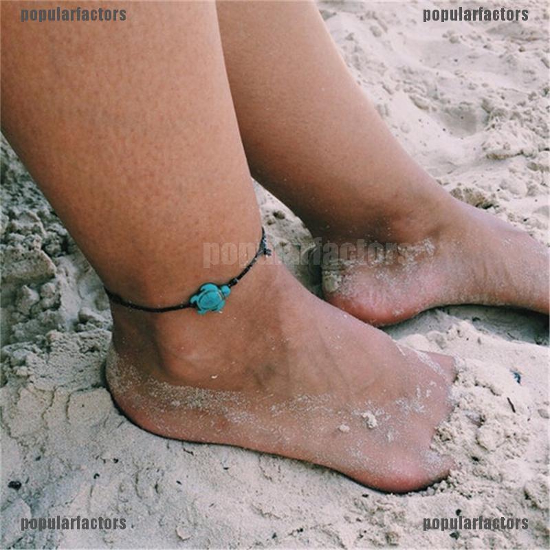 Lắc chân sợi mảnh mặt ngọc xanh hình rùa biển | BigBuy360 - bigbuy360.vn