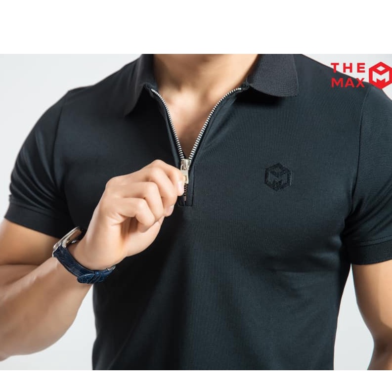 Áo polo nam cổ bẻ kéo khóa thể thao polo Gym Max chính hãng thun cá sấu 4 chiều