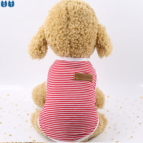 Áo Thun Họa Tiết Kẻ Sọc Cổ Điển Dễ Thương Thời Trang Mùa Hè 27Pets} Cho Cún Cưng
