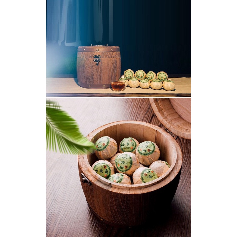 Trà Phổ Nhĩ Quýt Vân Nam Chính Hiệu (Tiểu Thanh Cam) Thùng Gỗ 500 gram Thượng Hạng