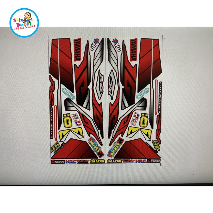 Tem xe jupiter RCmẫu JG đỏ đen