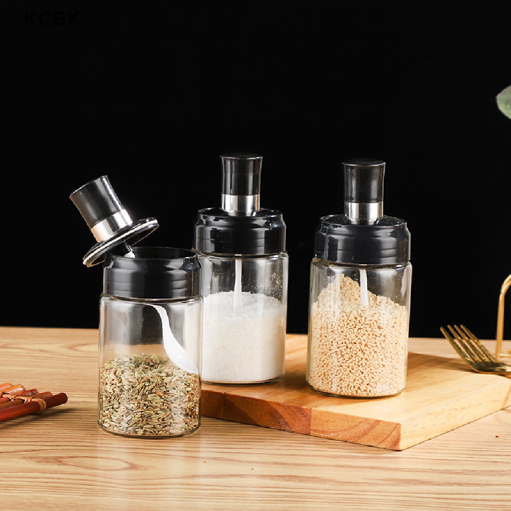 KC Glass Seasoning Bottle Spice Jar Condiment Container Salt Oil Kitchen BBQ Tool BK