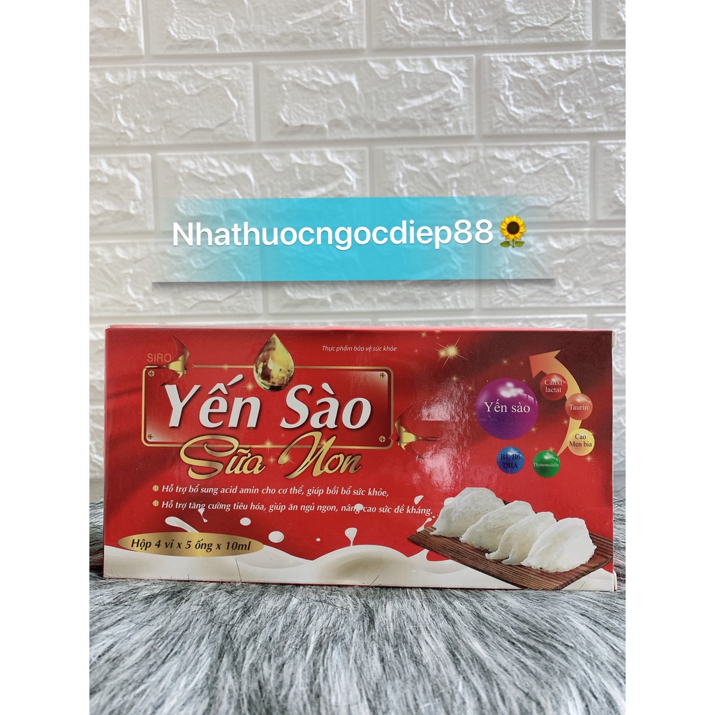 Yến Sào Sữa Non hỗ trợ tiêu hóa, giúp ăn ngủ ngon, bổ sung vitamin cho cơ thể, tăng cường sức khỏe (Hộp 20 ống )