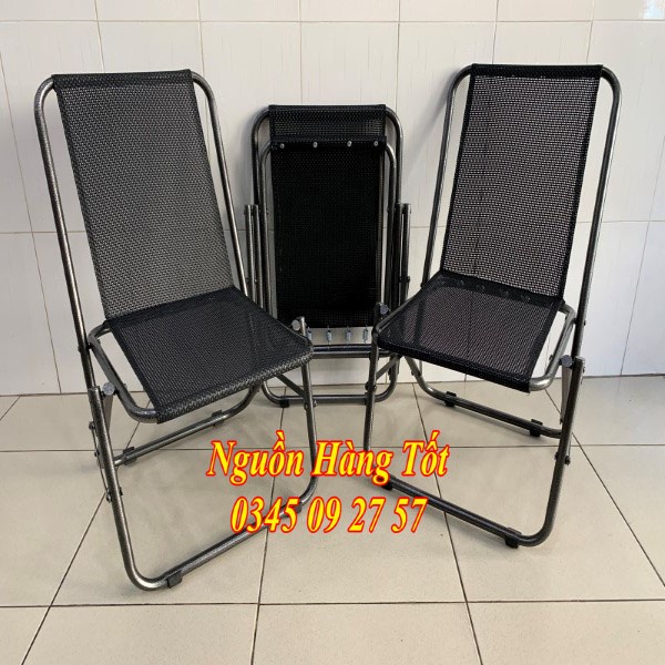 Ghế Sắt Xếp Lưng Cao NIRAN Hàng Loại 1 - Dùng Đi Cắm Trại, Du Lịch, Quán Ăn, Cafe, Bảo Hành 3 Năm