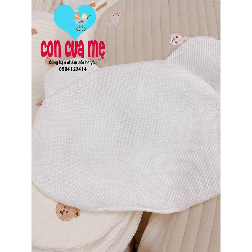 Gối tai gấu tai thỏ đáy lưới thoáng khí sử dụng cả 4 mùa cho bé
