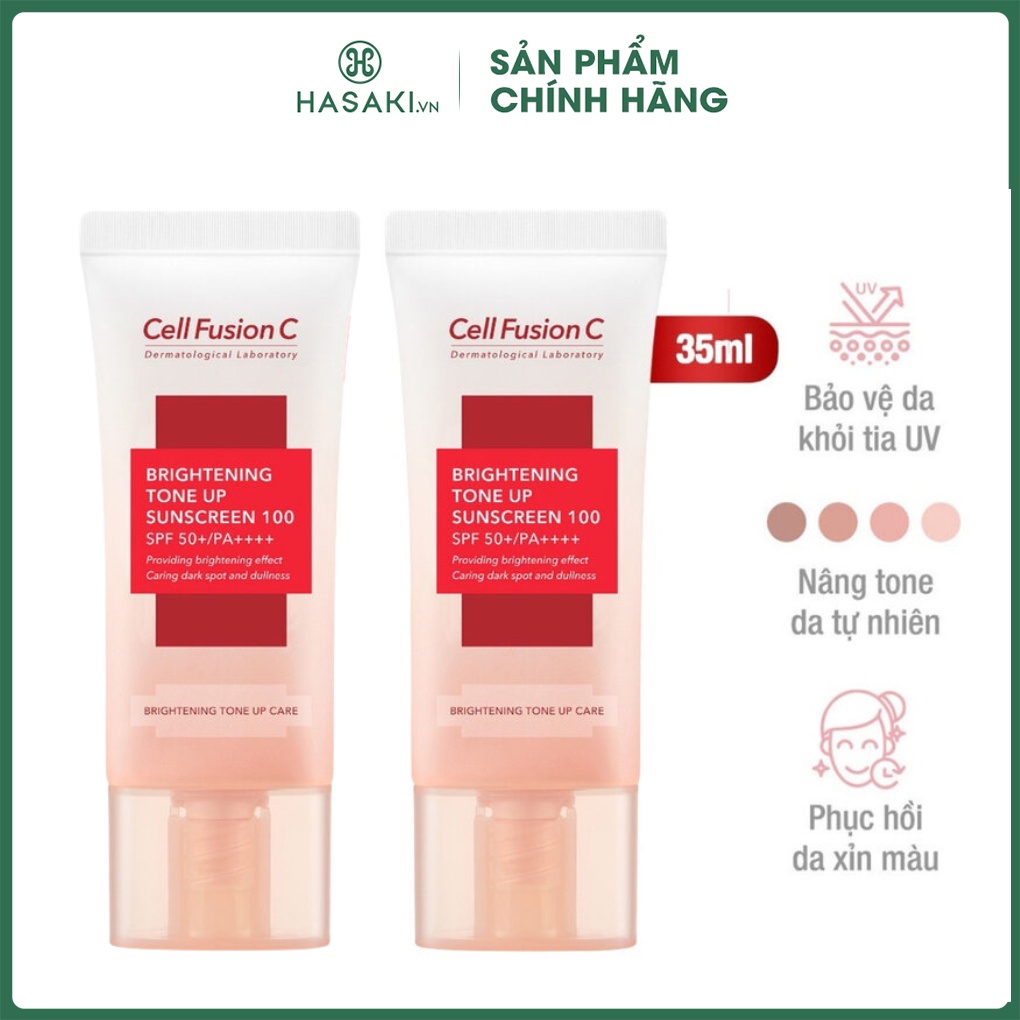 Combo Kem Chống Nắng Cell Fusion C Nâng Tông Da 35mlx2 Hasaki Sản phẩm chính hãng