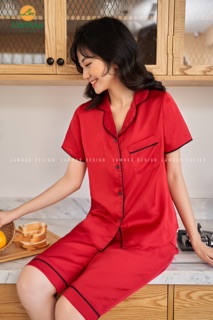 Bộ Lụa Đỏ trơn - Lửng