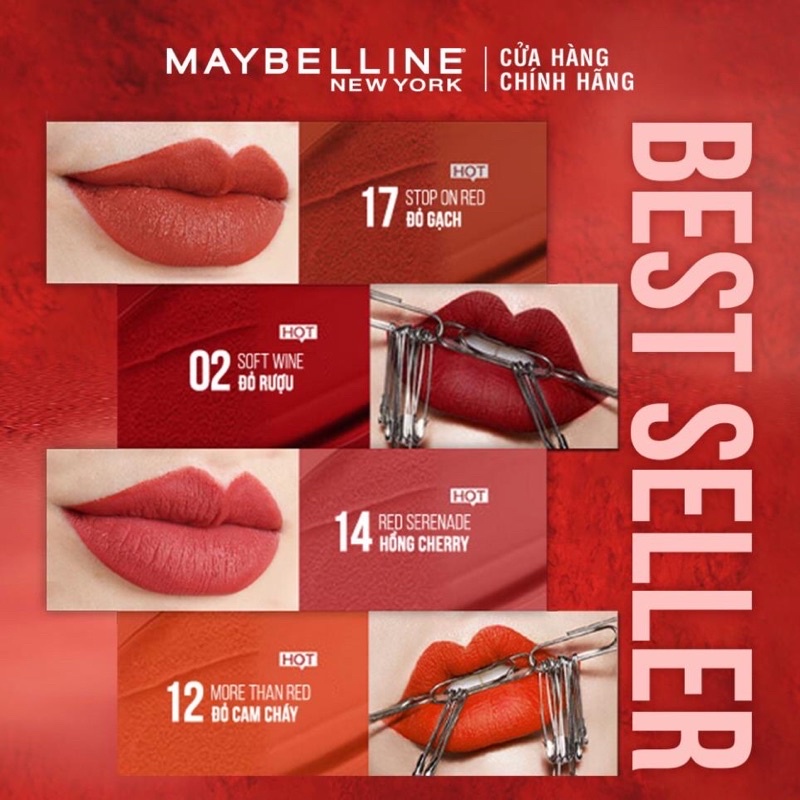 Son kem maybelline mini 2.7ml số 80,02,17