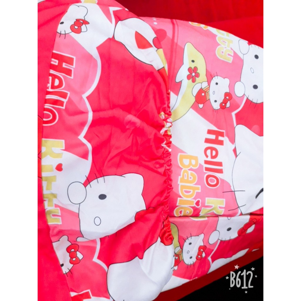 Drap Thun Phủ Nệm Họa Tiết Hello Kitty 1M6 x2M