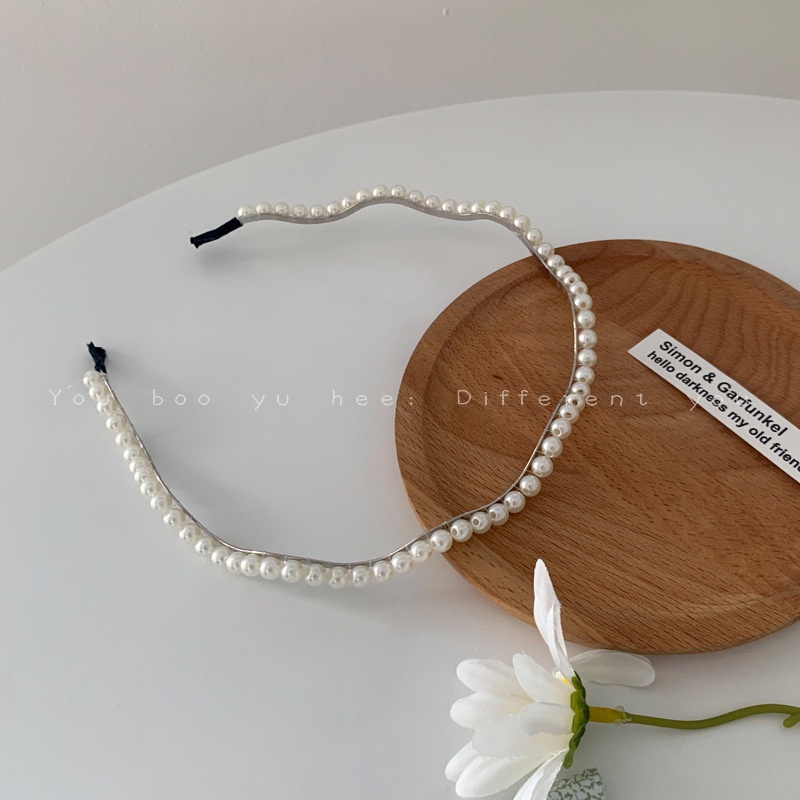 Băng đô cài tóc đính ngọc trai phong cách Pháp cổ điển thiết kế độc đáo thời trang mùa hè dành cho nữ