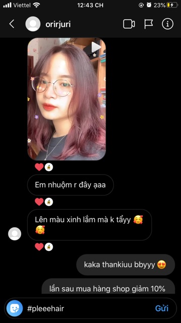 Thuốc nhuộm tóc màu NÂU HỒNG TÍM +kèm oxy trợ dưỡng và găng tay | BigBuy360 - bigbuy360.vn