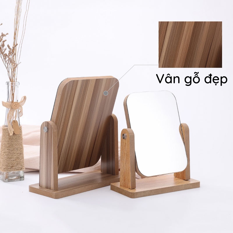 Gương Để Bàn, Gương Gỗ Decor Phòng Ngủ Thiết Kế Mới - KHO GIA DỤNG TRẦN PHÚ