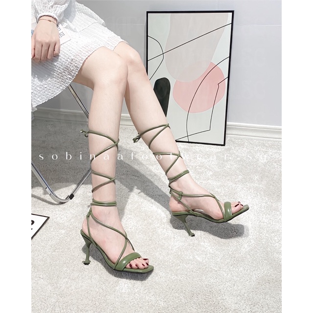 Giày Cao Gót Nữ 9p Gót Nhọn Dây Mảnh - Guốc Nữ 7 phân Xỏ Ngón Trẻ Trung Đi Siêu Xinh