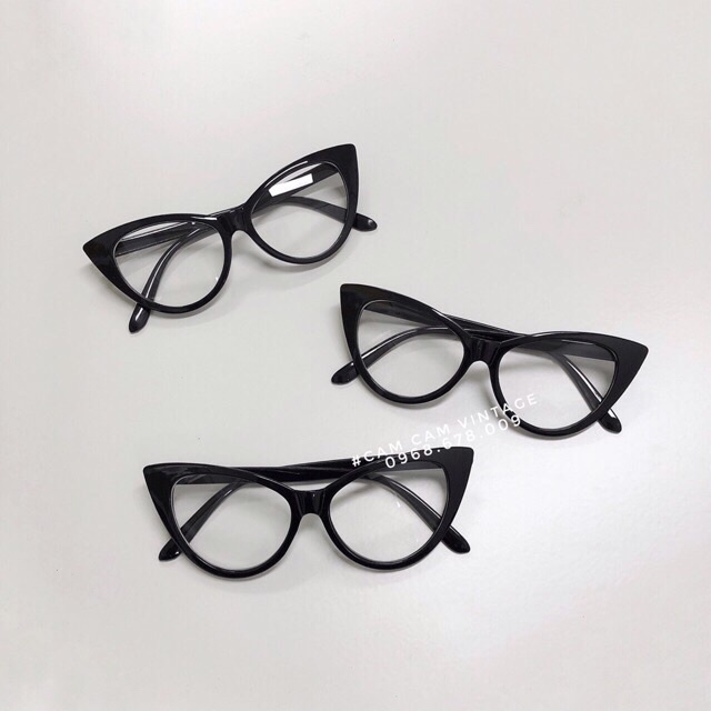 Kính râm kính mát mắt mèo heominhon giả cận thời trang sành điệu