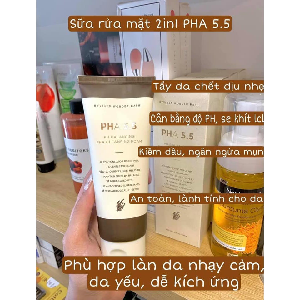 Sữa Rửa Mặt Cân Bằng Da PHA 5.5 pH Blancing PHA Cleansing Foam 130ml độ pH cân bằng không gây khô da