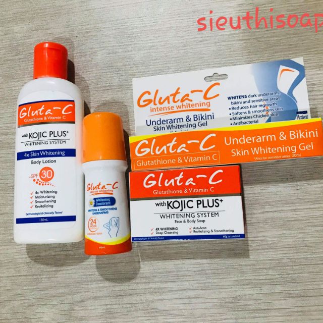 Set combo kích trắng và trị thâm của Gluta C