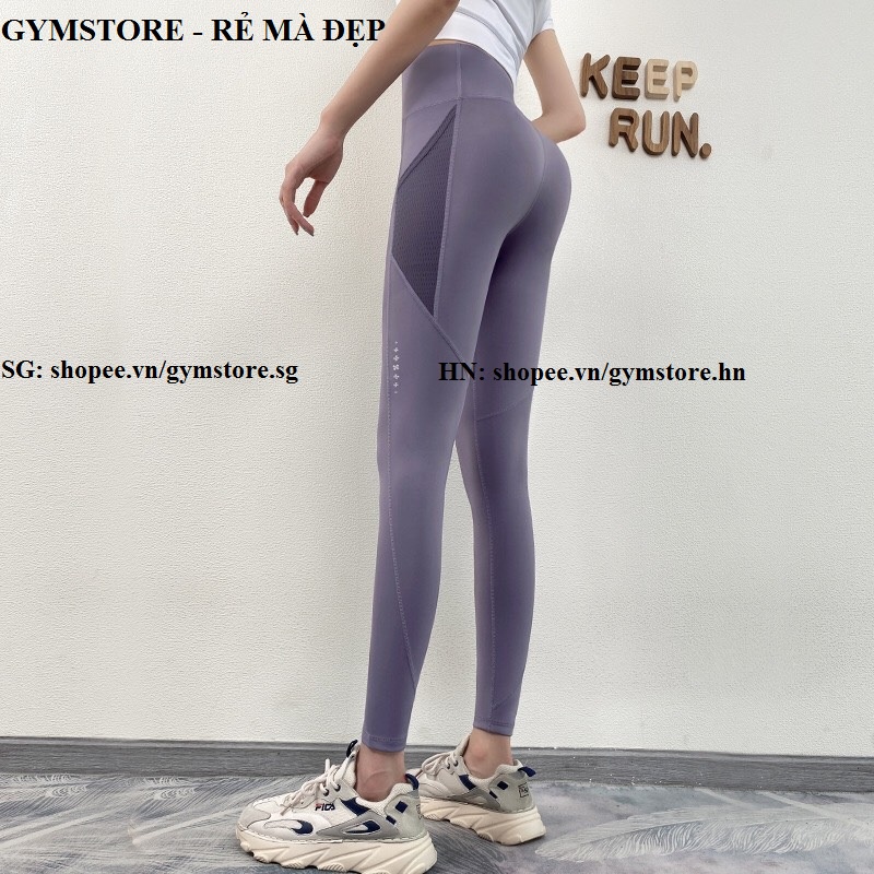 Quần Legging Tập Gym Nữ ❤️𝐇𝐀̀𝐍𝐆 𝐗𝐈̣𝐍❤️ Túi Hông Cạp Cao Nâng Mông Thể Thao 𝐆𝐘𝐌𝐒𝐓𝐎𝐑𝐄 005