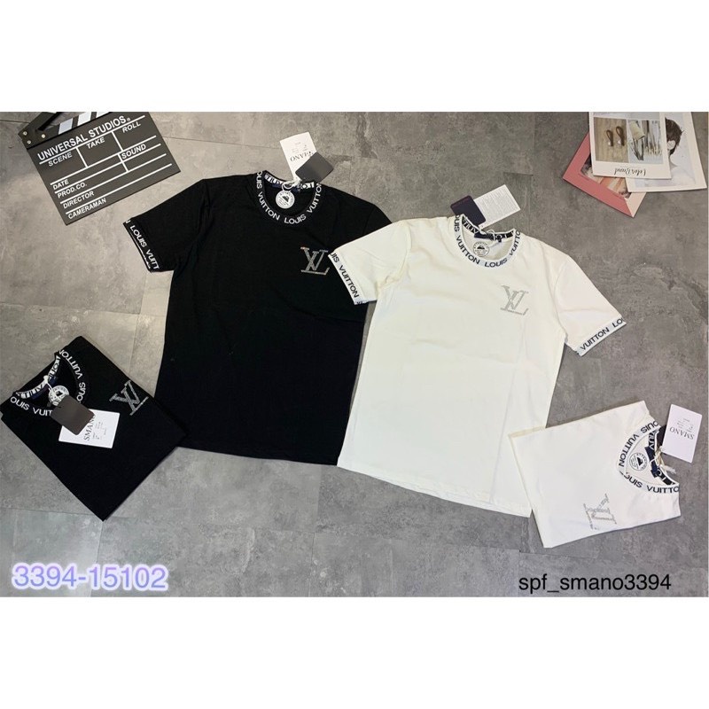 Áo phông LV đính đá cực đẹp, Áo phông cổ tròn chất đẹp.