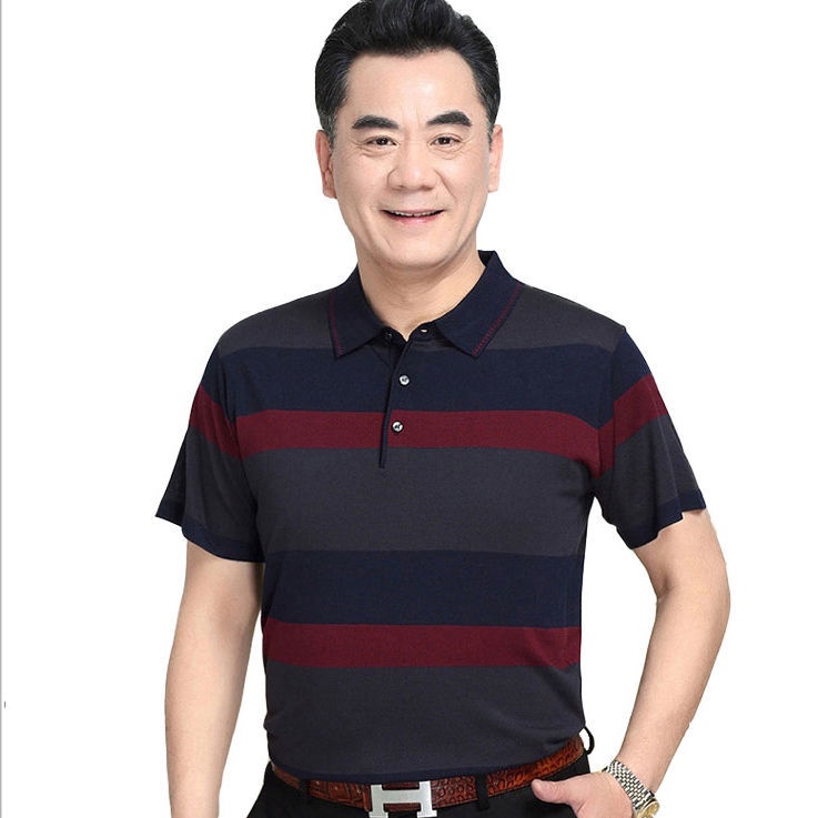 Áo Thun Polo Tay Ngắn Thời Trang Mùa Hè Dành Cho Nam Giới Độ Tuổi Trung Niên