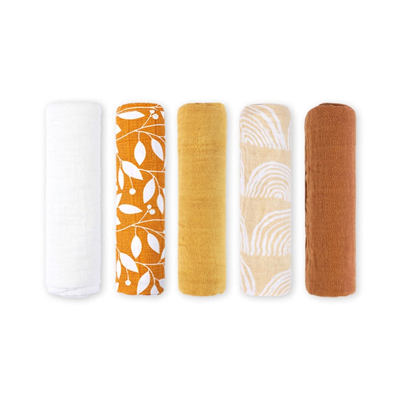 Set 5 Khăn Tắm Cotton Mềm Thấm Hút Dành Cho Trẻ Mẫu Giáo