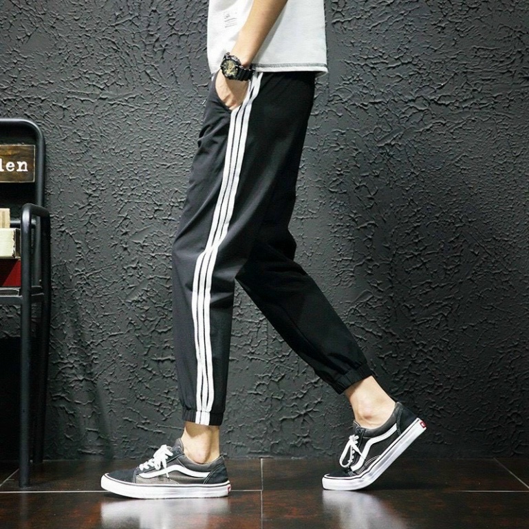 Quần Dài Thể Thao Chạy Sọc Chất Liệu Kaki KSS015