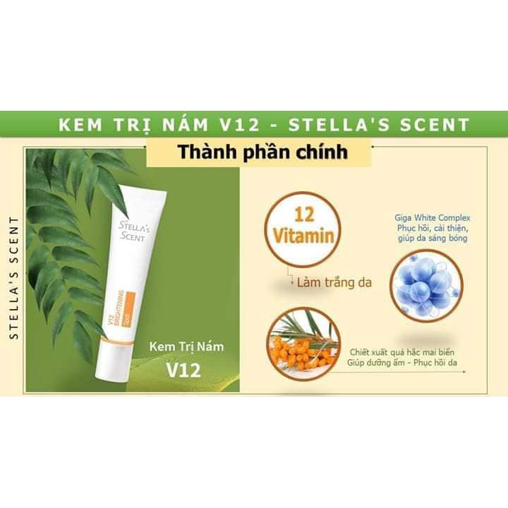 Kem Đặc Trị Nám, Tàn Nhang V12 Spot Stella's Scent Hàn Quốc 15ml