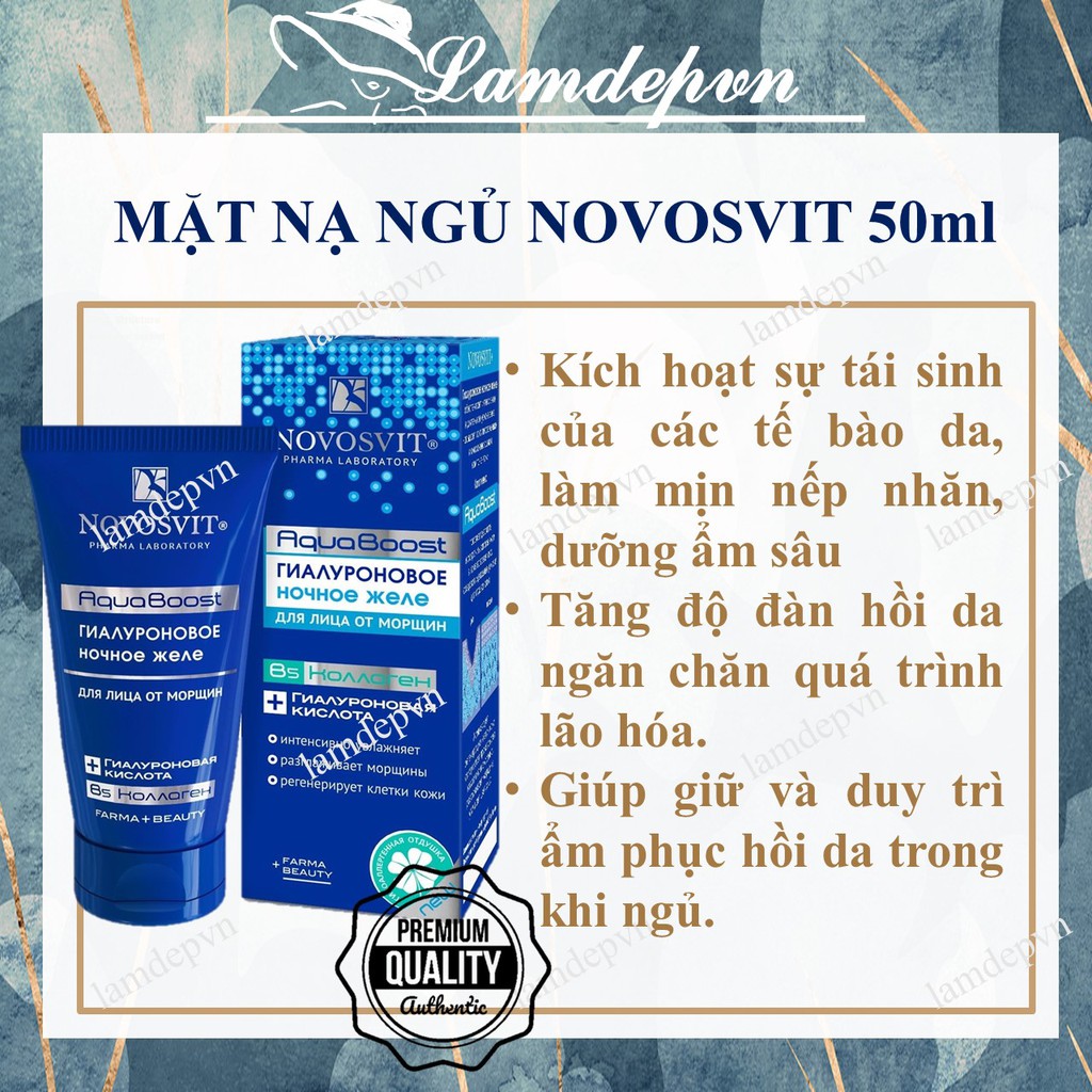 Gel thạch cấp nước Novosvit HA + B5 Aqua Boost