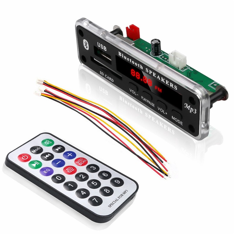 Mô-đun bảng mạch giải mã âm thanh Bluetooth Mp3 DC 12V hỗ trợ USB SD thẻ nhớ phù hợp cho xe hơi